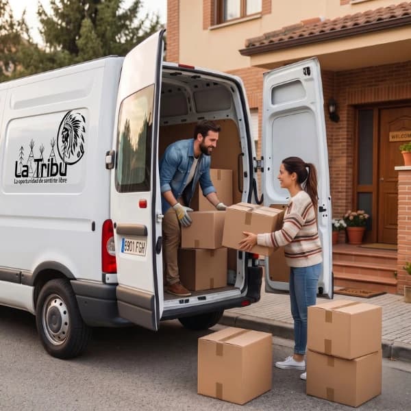 Furgoneta La Tribu para mudanzas y transporte de cajas en A Estrada